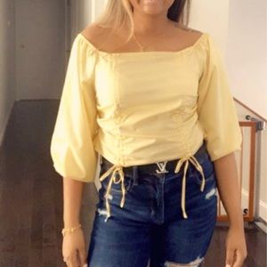 Light yellow crop top